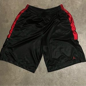 Jordan Dri Fit Basketball Shorts Mens XL Long Style#439552-011 Black/Red